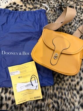 Dooney & Bourke Yellow Leather Saddle Crossbody